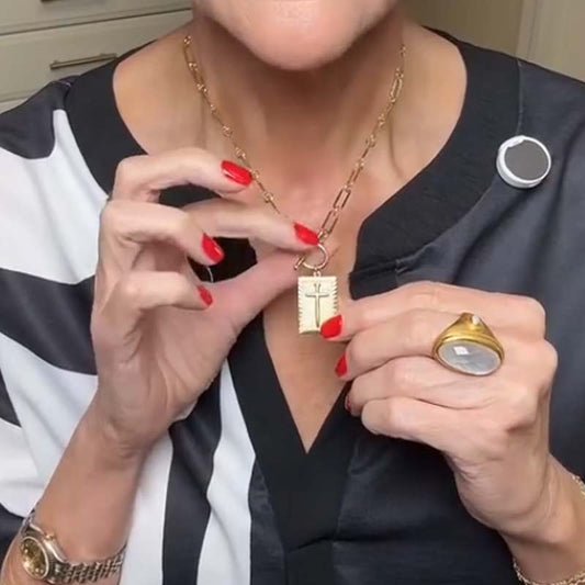 🥰クロスペンダント ペーパークリップチェーン ネックレス