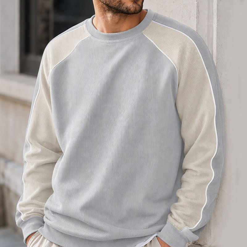 ⏳Liquidation totale⏳Sweat-shirt ample à blocs de couleurs pour hommes