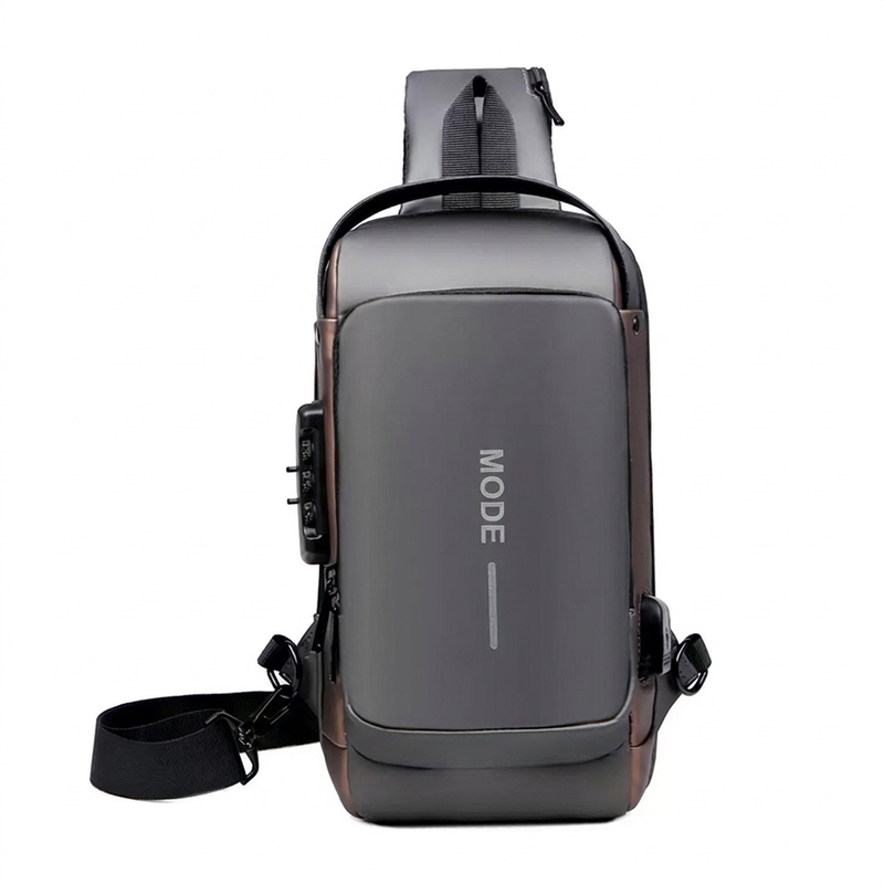 Sac bandoulière anti-vol avec port de charge USB pour hommes