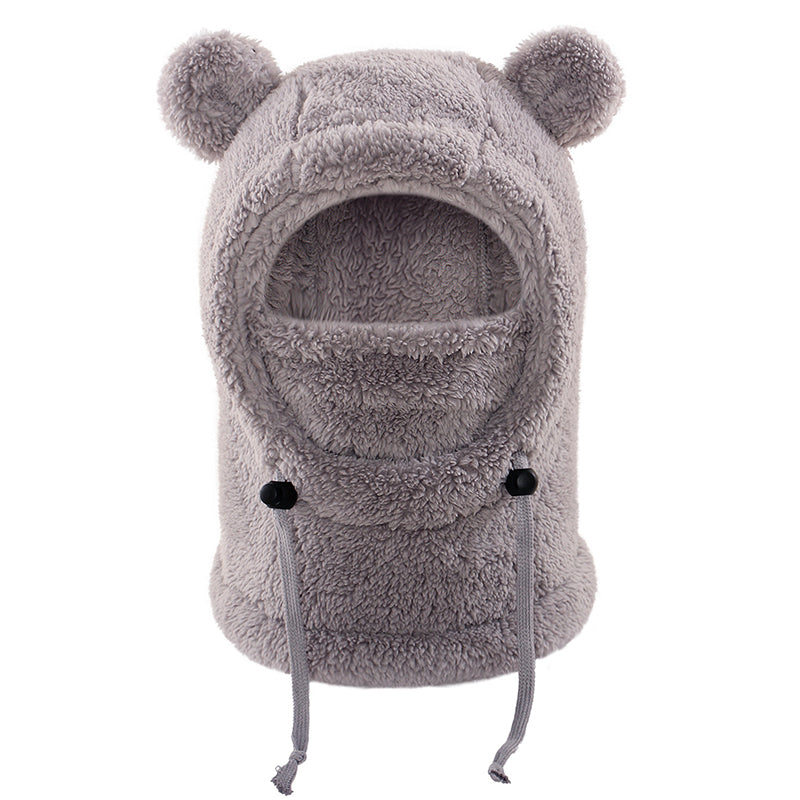 Balaclava doudou et chaude pour enfants avec d'adorables oreilles d'ours