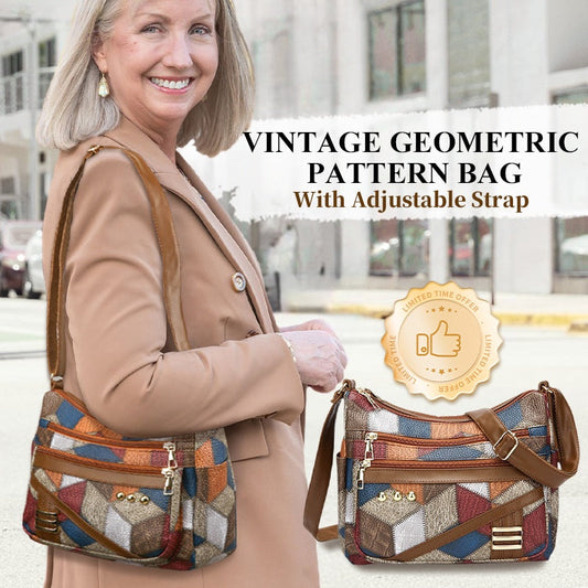 🎁 Hot Sale 50% OFF 👜Vintage Geometric Pattern Bag With Adjustable Strap