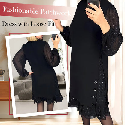 🔥Rochii cu gât rotund și strasuri simple pentru femei