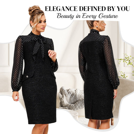 🌸Rochie pentru femei cu fundă la gât👗