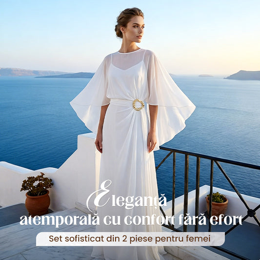 ✨Set elegant pentru femei cu salopetă și kimono transparent⭐