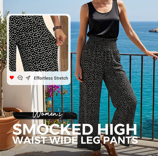 👖30% REDUCERE!✨Pantaloni cu talie înaltă și picior larg, cu elastic – Eleganti, comozi, stilati 🌸