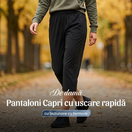 🔥💥Pantaloni Capri Casual pentru Femei, Uscare Rapidă, Elastici