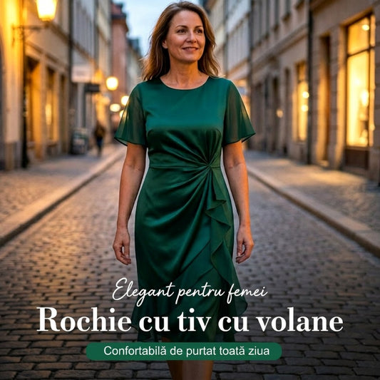🔥👗 Rochie elegantă, de culoare solidă, pentru femei💥