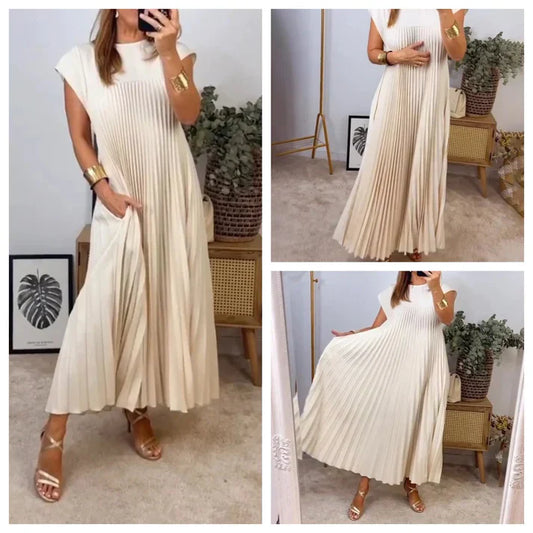 ✨💕【M-3XL】Rochie plisată pentru femei în culoare solidă👗