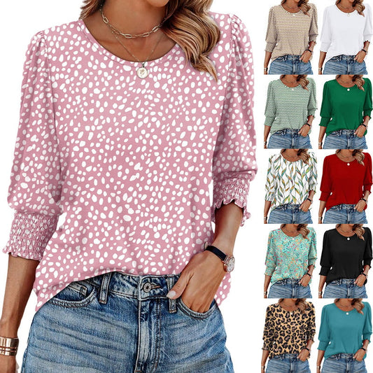 💜✨ Bluza Feminină cu Mânecă 3/4 & Manjetă Elastică – Croială Lejeră Elegantă, 9 Modele & Culori, Mărimi S-3XL 🌸🌟