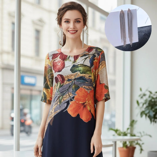 🔥Cele mai populare produse ale noastre👗Femeii Elegant florale Plus Dimensiune rochii💥