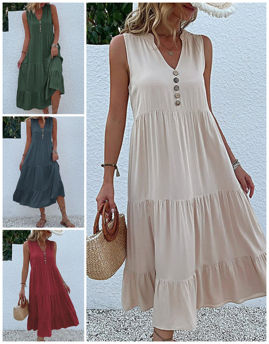 😍Rochie modernă cu nasturi în față❣️