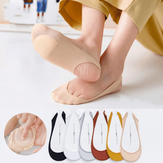 👠Cumpără 1 pereche și primești 4 perechi👠Șosete invizibile antiderapante din silicon