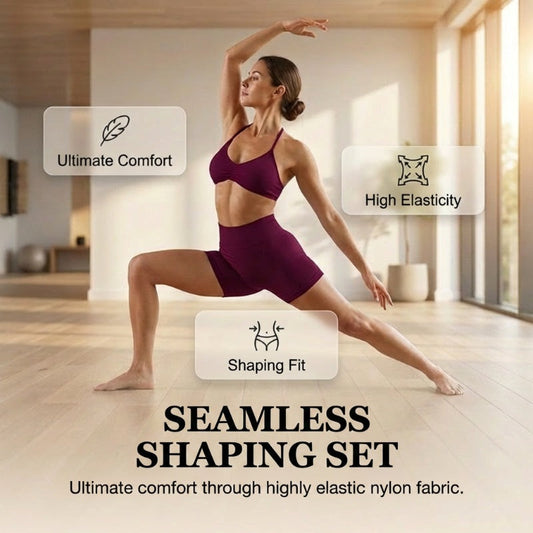 💕 REDUCERE 40%! Set top cu bretele și pantaloni scurți cu talie înaltă – Control blând al abdomenului, material fără cusături și respirabil. Design modelator pentru fese, nu alunecă în jos. Perfect pentru yoga sau plimbări de vară. 👙✨
