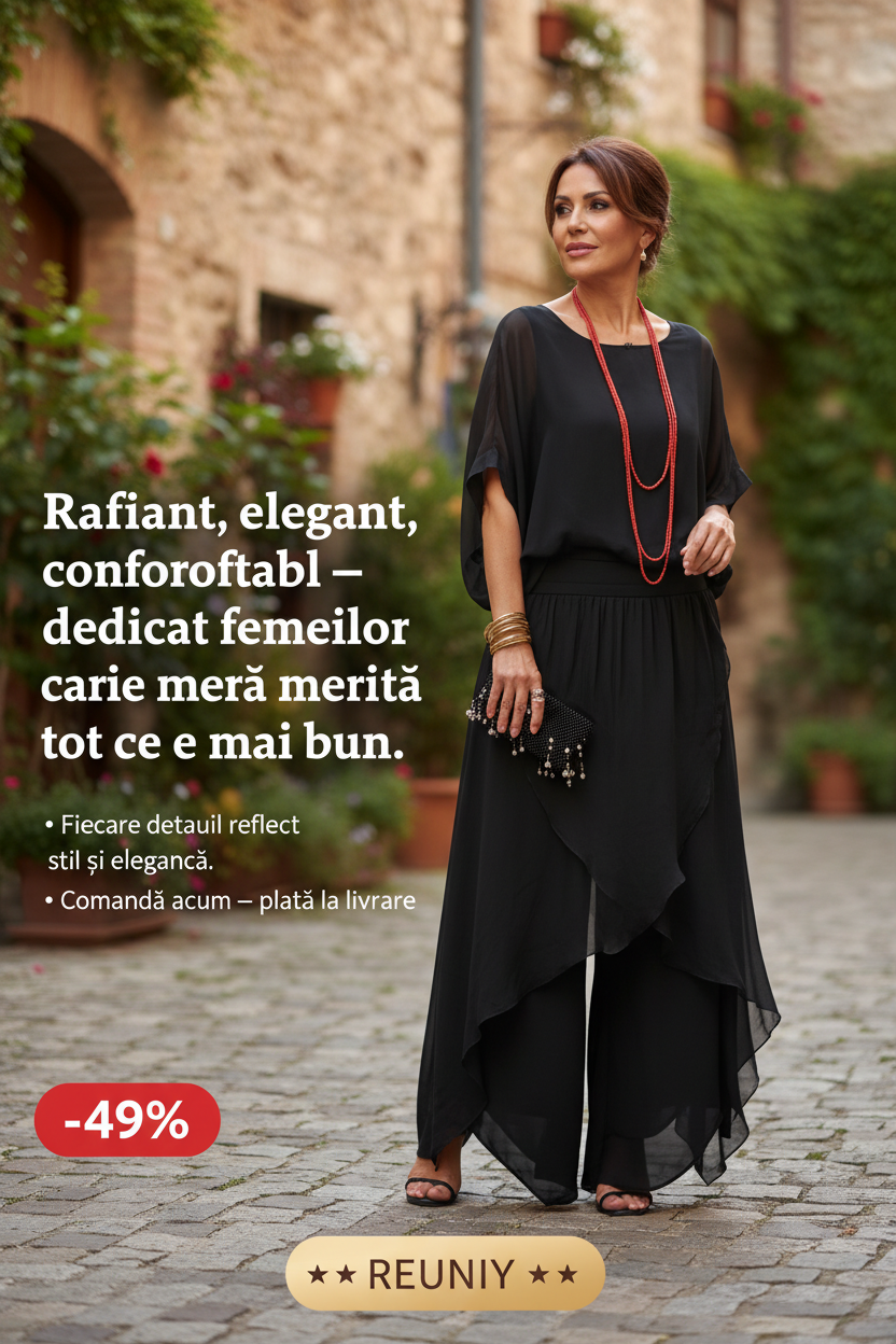 Black Chiffon Two-Piece Set Ad