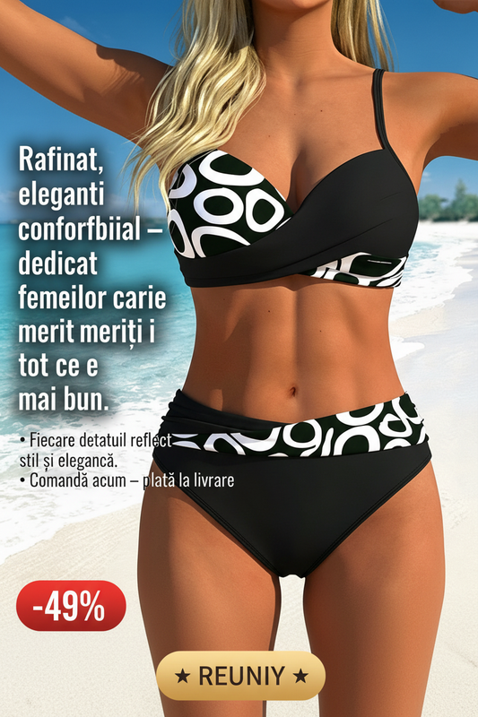 Black White Geometric Bikini Ad