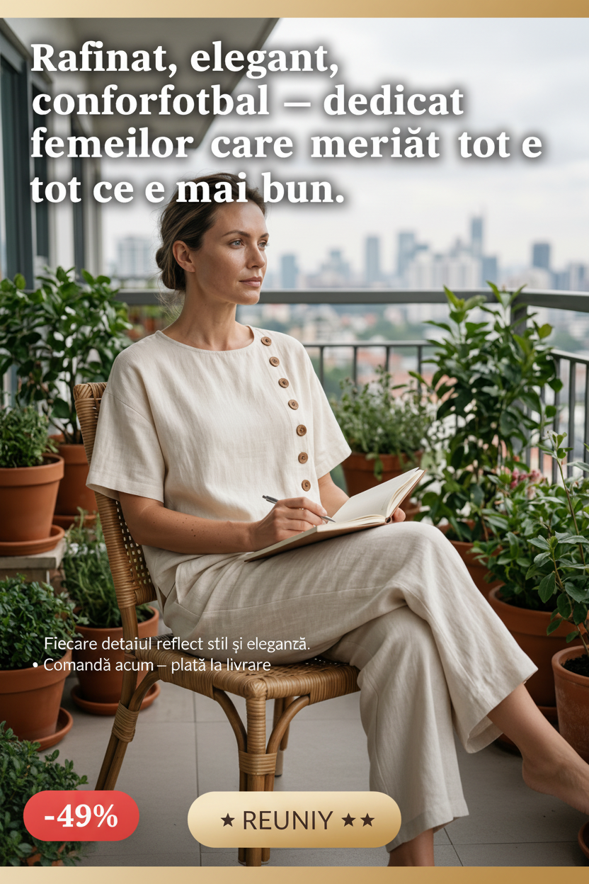 Cream Linen Set Balcony Ad