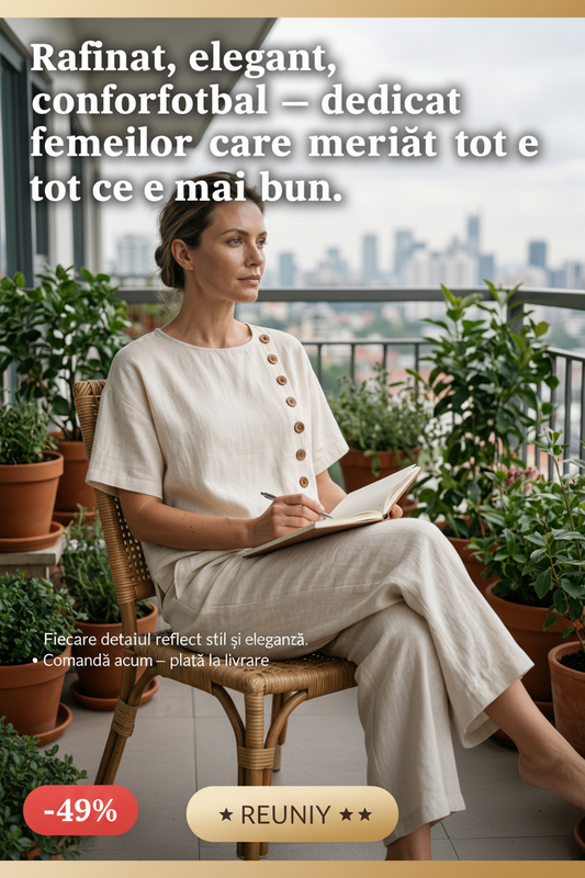 Cream Linen Set Balcony Ad