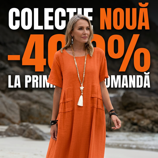 💥Noutăți la vânzare!💕Bumbac lenjerie rotund gât rochie de femei