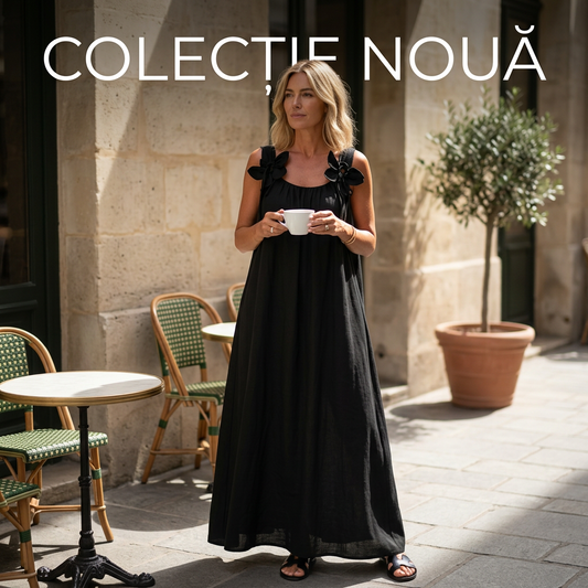 👗 Rochie maxi de vară prietenoasă cu silueta ✨ Croială lejeră în linie A, cu aplicații florale și bretele