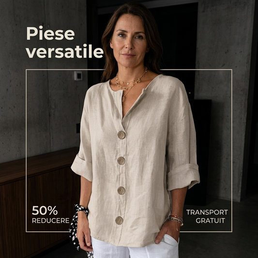 📢📢50% reducere 💥Cămașă largă pentru femei, cu nasturi, la modă