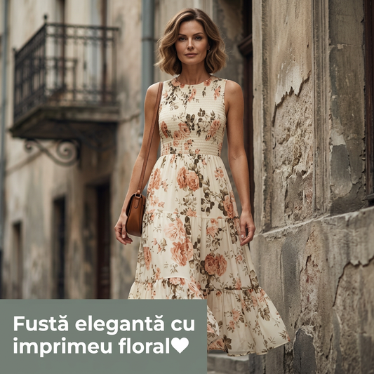 ❤️Ofertă specială de Ziua Mamei!🎉Rochie casual pentru femei, fără mâneci, cu imprimeu floral 🌸