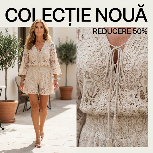 🎉Promoție de sărbători!❤️💕 Set două piese din dantelă franceză pentru doamnă