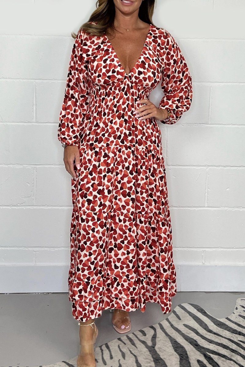 💕【S4XL】Rochie sexy cu decolteu adânc plonjat pentru femei imprimate💃