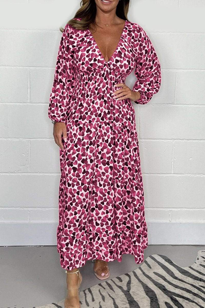 💕【S4XL】Rochie sexy cu decolteu adânc plonjat pentru femei imprimate💃