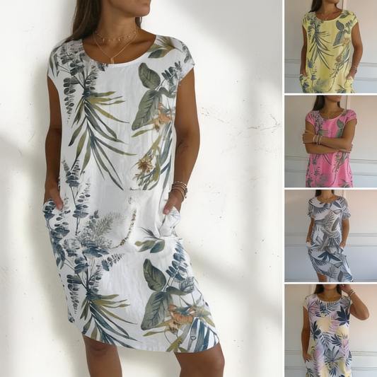👗 Ofertă de Vară 🌸 Rochie Casual cu Imprimat și Buzunare