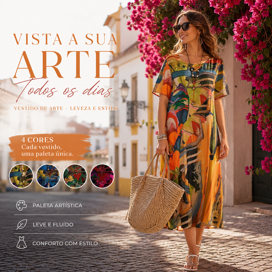 ❤️‍🔥Rochie fluidă în culori tropicale vibrante👗