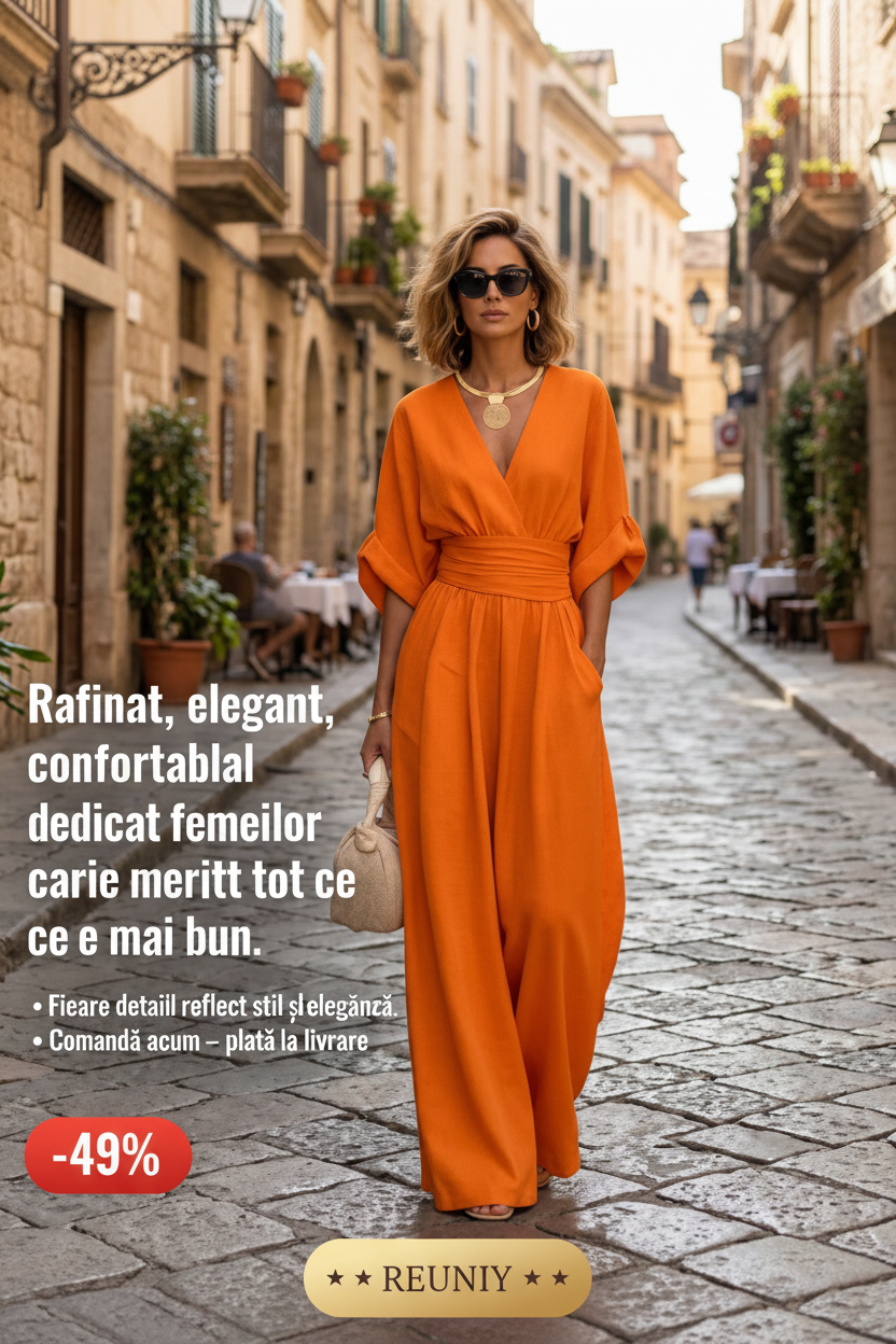 Orange Wide-Leg Jumpsuit Ad