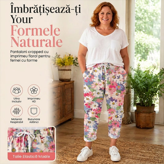 😍❤️Pantaloni casual pentru femei cu imprimeu floral și șnur🌺