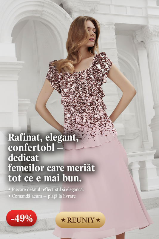 Rose Gold Sequin Dress Ad