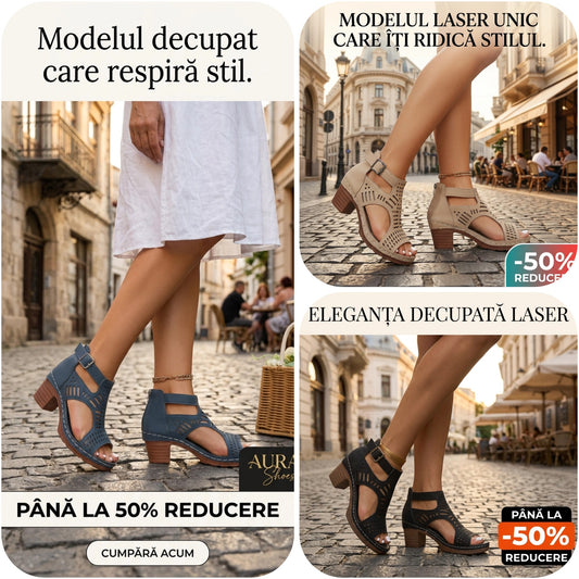 👡Sandale cu toc mijlociu cu vârf deschis💖