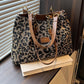 🔥Capacitate mare Tote sac cu imprimare leopard