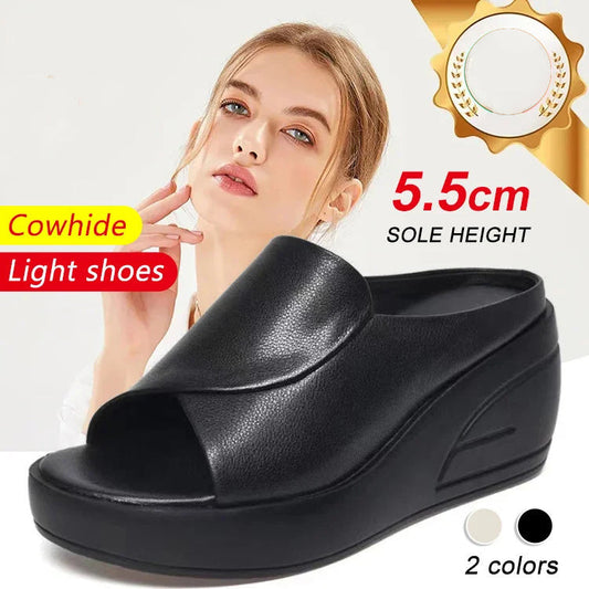 💥Sandale cu toc înclinat de 5.5CM
