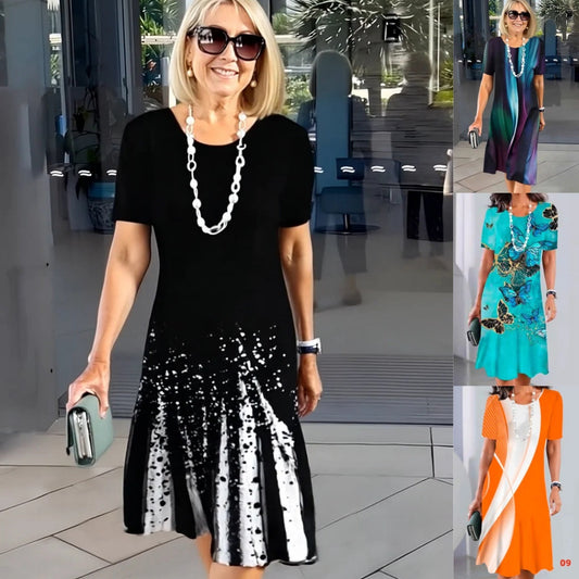 Rochie plisată pentru femei cu blocuri de culori