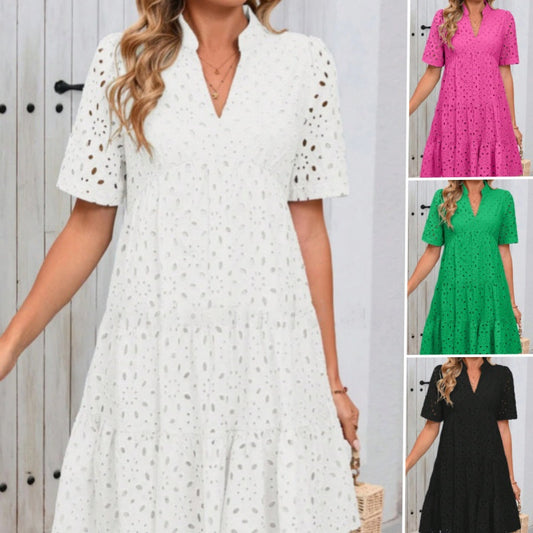 💃 Rochie din dantelă cu decolteu în V și linie A