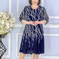 🔥【S-4XL】👗Елегантна рокля с маншети с перлен принт💃