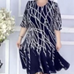 🔥【S-4XL】👗Елегантна рокля с маншети с перлен принт💃