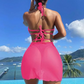 ☀️🏝️ Едноцветен Бикини с Вратна Лента 3-Частен Комплект 🏖️👙