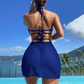☀️🏝️ Едноцветен Бикини с Вратна Лента 3-Частен Комплект 🏖️👙