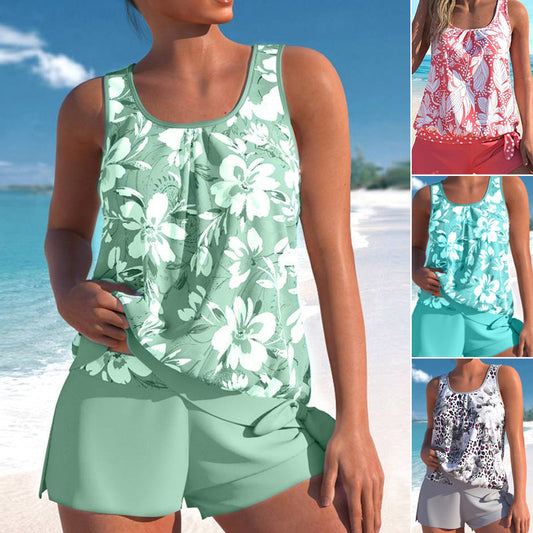 🏖️✨Costum de Baie Femei 2 Piese cu Imprimeu Elegant – Uscare Rapidă, Respirabil | 5 Culori | S-3XL🌊