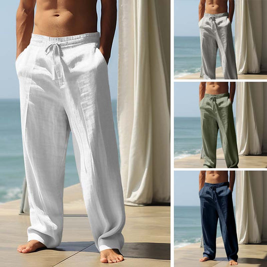 Pantaloni casual largi cu picior drept pentru bărbați