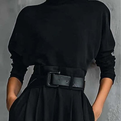 💜 DERNIER JOUR DE PROMOTION - 50 % DE RÉDUCTION💜Ensemble élégant pour femme composé d'un haut à col roulé et d'un pantalon taille haute