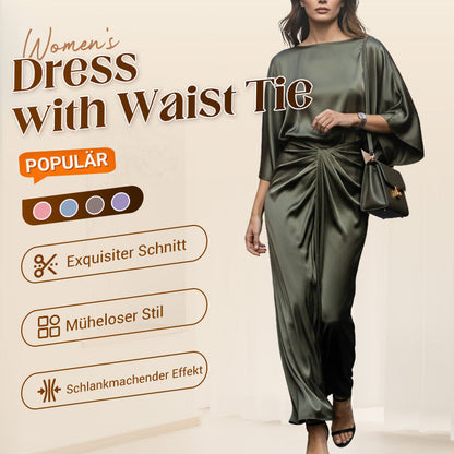 🔥Rochie modernă în stil lounge, cu cordon în talie