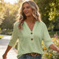 🔥Limited-time offer-Women's V-Neck Button Down Eyelet Blouse