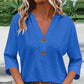 🔥Limited-time offer-Women's V-Neck Button Down Eyelet Blouse