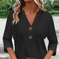 🔥Limited-time offer-Women's V-Neck Button Down Eyelet Blouse