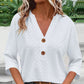 🔥Limited-time offer-Women's V-Neck Button Down Eyelet Blouse